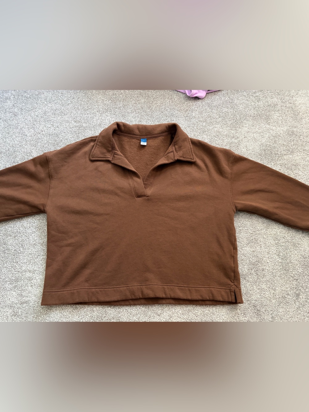 Old Navy Men's Brown Zip-Style Pullover Sweater